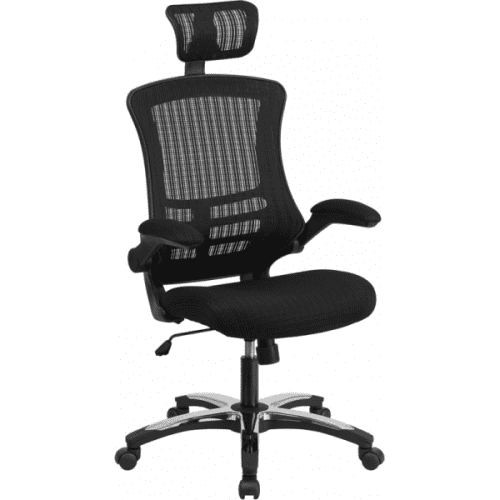 Black Mesh High Back Office Chair with Headrest from Beverly Hills Chairs